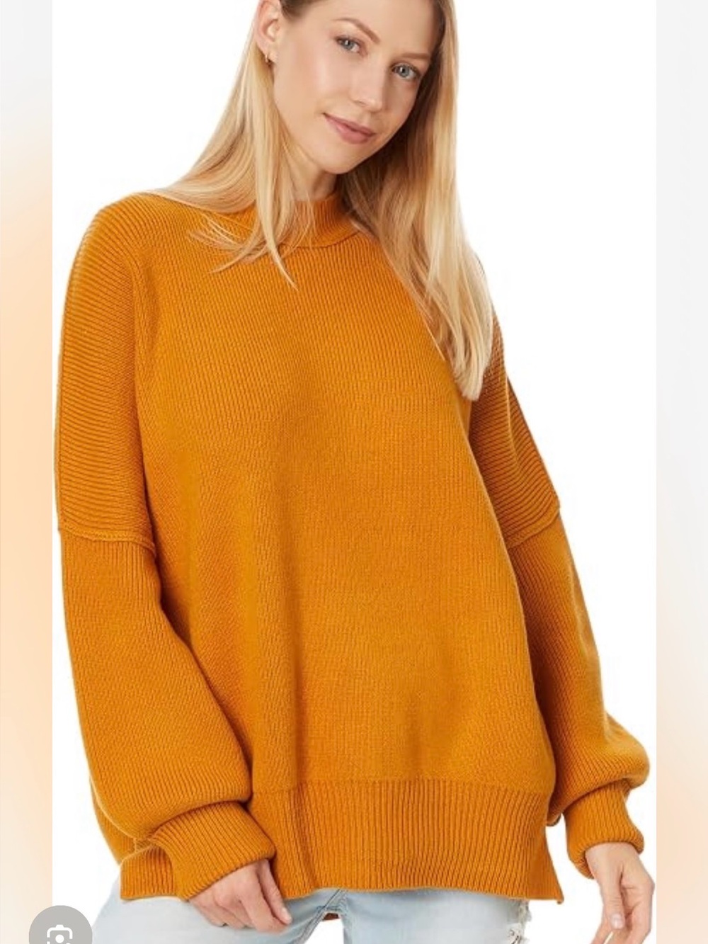 Free People Easy Street Tunic Sweater in Inca Gold size small